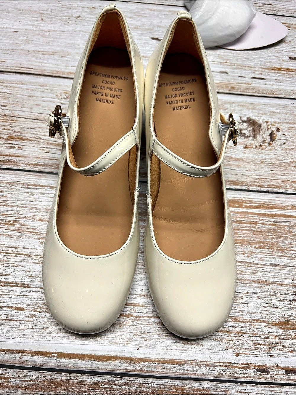 Cream Patent Mary Jane Heels